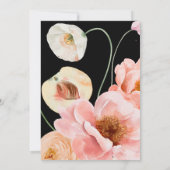 Vette kleurrijke Floral | Zwart monogram huwelijk Kaart (Achterkant)