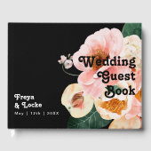 Vette kleurrijke Floral | Zwart-witboek Gastenboek (Voorkant)