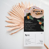 Vette kleurrijke Floral | Zwart zegel en verzenden All In One Uitnodiging