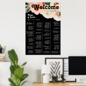 Vette kleurrijke Floral | Zwarte alfabetische zitp Poster (Thuiskantoor)