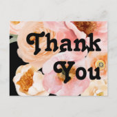 Vette kleurrijke Floral | Zwarte bruiloft Hartelij Briefkaart (Voorkant)