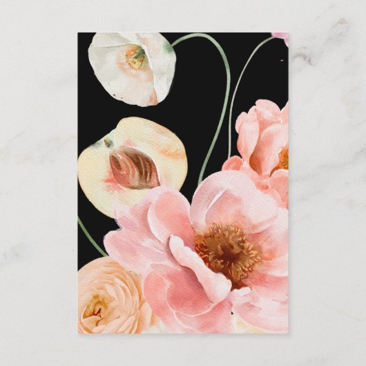 Vette kleurrijke Floral | Zwarte lijst van eveneme Informatiekaartje (Achterkant)