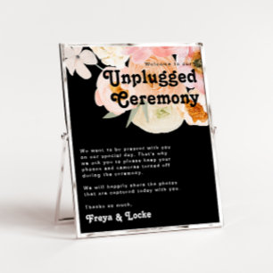 Vette kleurrijke Floral   Zwarte, niet-aangesloten Poster