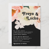 Vette kleurrijke Floral | Zwarte traditionele brui Kaart (Voorkant)