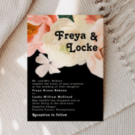 Vette kleurrijke Floral | Zwarte traditionele brui Kaart