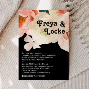 Vette kleurrijke Floral   Zwarte traditionele brui Kaart