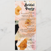 Vette kleurrijke Floral | Zwarte-weddenschapsprogr Programmakaart (Achterkant)