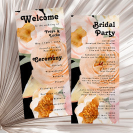 Vette kleurrijke Floral | Zwarte-weddenschapsprogr Programmakaart