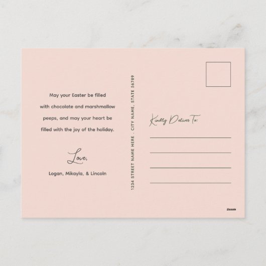 Vette kleurrijke Florals Happy Pasen | Oranje eier Feestdagenkaart (Achterkant)