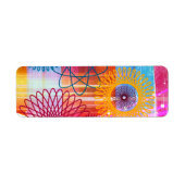 Vette, kleurrijke Funky Spirografen en Stripes Etiket (Voorkant)