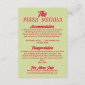 Vette kleurrijke Retro Funky Modern Wedding Detail Informatiekaartje (Voorkant)
