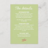 Vette kleurrijke Retro Funky Modern Wedding Detail Informatiekaartje (Voorkant)