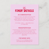 Vette kleurrijke Retro Funky Modern Wedding Detail Informatiekaartje (Voorkant)