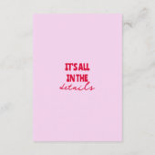 Vette kleurrijke Retro Funky Modern Wedding Detail Informatiekaartje (Achterkant)