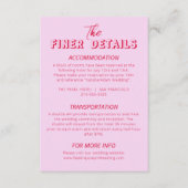 Vette kleurrijke Retro Funky Modern Wedding Detail Informatiekaartje (Voorkant)