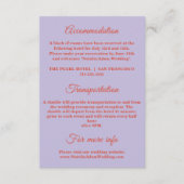 Vette kleurrijke Retro Funky Modern Wedding Detail Informatiekaartje (Voorkant)