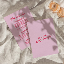 Vette kleurrijke Retro Funky Modern Wedding Detail Informatiekaartje