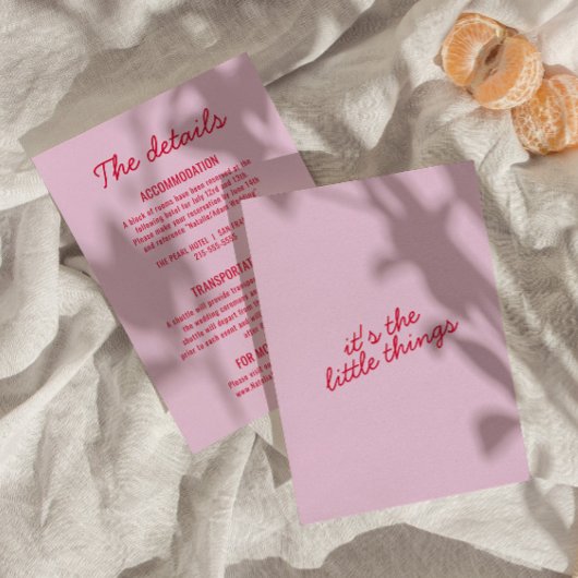 Vette kleurrijke Retro Funky Modern Wedding Detail Informatiekaartje