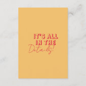 Vette kleurrijke Retro Funky Modern Wedding Detail Informatiekaartje (Achterkant)