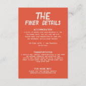 Vette kleurrijke Retro Heldere Moderne Huwelijksde Informatiekaartje (Voorkant)