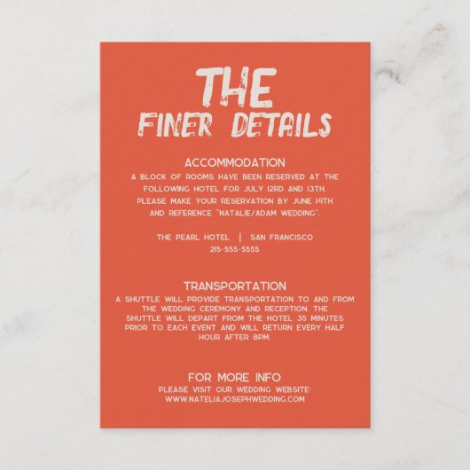 Vette kleurrijke Retro Heldere Moderne Huwelijksde Informatiekaartje (Voorkant)