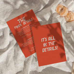 Vette kleurrijke Retro Heldere Moderne Huwelijksde Informatiekaartje