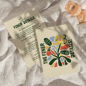 Vette kleurrijke Retro Moderne Bloemen Bruiloft De Informatiekaartje