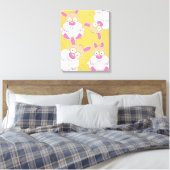 Vette Konijn Canvas Afdruk (Insitu (Slaapkamer))
