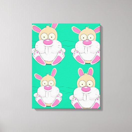 Vette Konijn Canvas Afdruk (Voorkant)