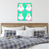 Vette Konijn Canvas Afdruk (Insitu (Slaapkamer))