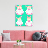 Vette Konijn Canvas Afdruk (Insitu (Woonkamer))