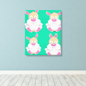 Vette Konijn Canvas Afdruk (Insitu (Houten vloer))