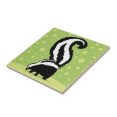 Vette kunk-illustratie met groene Stippen Tegeltje (Zijkant)