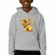 Vette Leeuw met Bloesems Kinder Pullover