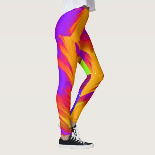 Vette Leggings Oranje en Paarse Workout in Stijl (Rechts)