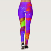 Vette Leggings Oranje en Paarse Workout in Stijl (Achterkant)