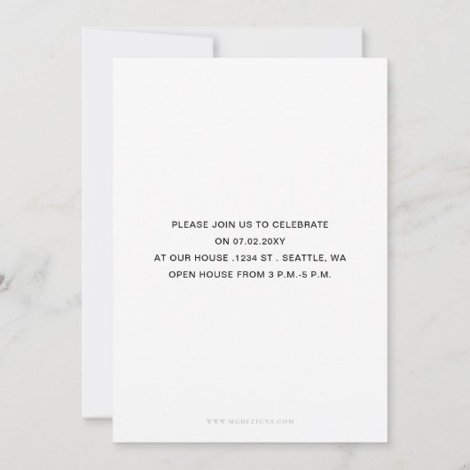 Vette letters Classy Photo Afstuderen Invitation Kaart (Achterkant)