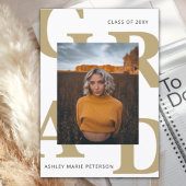 Vette letters Classy Photo Afstuderen Invitation Kaart