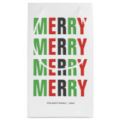 Vette letters Feestelijke "Vrolijke" Kerstmis Klein Cadeauzakje (Achterkant)