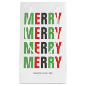 Vette letters Feestelijke "Vrolijke" Kerstmis Klein Cadeauzakje (Voorkant)