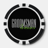 Vette letters "Groomsman" Aangepaste bruiloft Poker Chips (Voorkant)