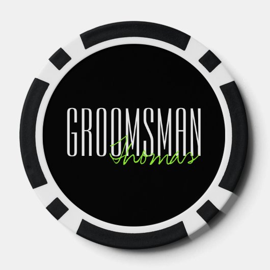 Vette letters "Groomsman" Aangepaste bruiloft Poker Chips (Achterkant)