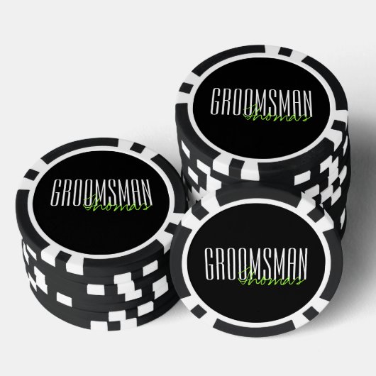 Vette letters "Groomsman" Aangepaste bruiloft Poker Chips (Opstapeling)