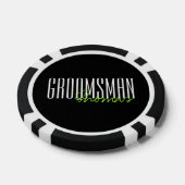 Vette letters "Groomsman" Aangepaste bruiloft Poker Chips (Enkel)