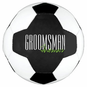 Vette letters "Groomsman" Aangepaste bruiloft Voetbal