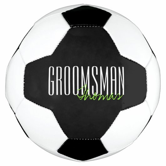 Vette letters "Groomsman" Aangepaste bruiloft Voetbal (Voorkant)
