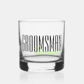 Vette letters "Groomsman" Aangepaste bruiloft Whisky Glas (Voorkant)