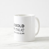 Vette letters of cursief, nooit regelmatig koffiemok (Voorkant rechts)