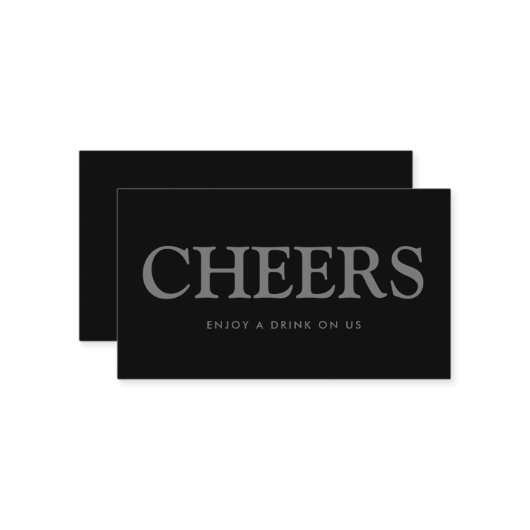 Vette lettertype "Proost" Gratis drankje ticket Informatiekaartje (Voorkant / Achterkant in situ)