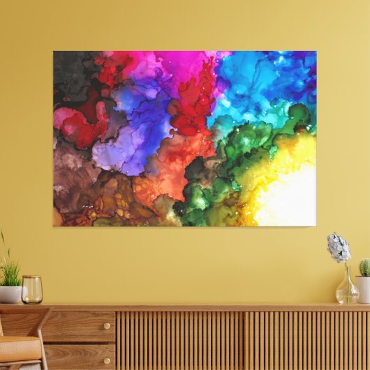 Vette, levendige, kleurrijke, versleten canvas afd (Insitu (Woonkamer))